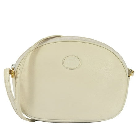 Pre-Owned Gucci Old Pochette Shoulder Bag White 007・86・0094 Women's Leather GUCCI (Good)