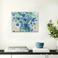 thumbnail image 5 of Fenyluxe Blue Flowers Butterfly Canvas Wall Art Home Decor Ready To Hang Room Art 20x16in, 5 of 6