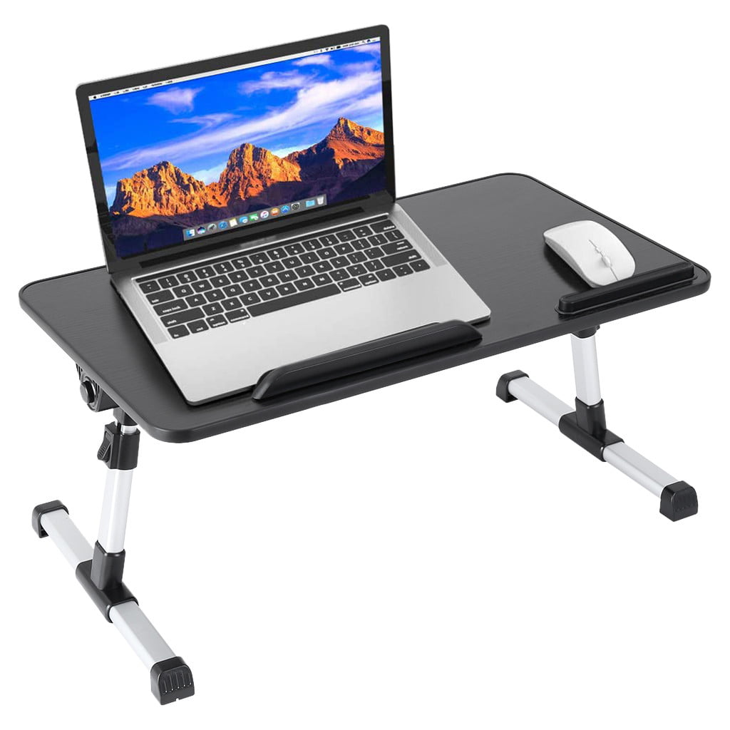 Foldable Laptop Riser Stand Adjustable Metal Mesh Portable Folding Desk Tray G 