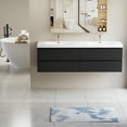 thumbnail image 5 of 72" Double Sink Vanity Cabinet, Floating Bathroom Vanity with Sink with 2 Resin Top Basin and 4 Soft Close Drawers, Black, 5 of 14