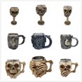 thumbnail image 4 of Taza de café con forma de calavera y cabeza de fantasma de resina de acero inoxidable de doble capa con diseño de calavera y cabeza de fantasma en 3D, regalo de Halloween, 4 of 6