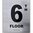 thumbnail image 1 of 6th Floor Sign- Floor Number Sign- Tactile Touch Braille Sign (Aluminium !!, Brush Silver,Size 10X12)- The Sensation line(ref-2022-4), 1 of 4