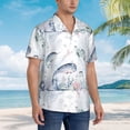 thumbnail image 6 of Uemuo Sea Animals Printed Regular Fit Short Sleeve Casual Hawaiian Shirt for Men,Aloha shirt,Tropical shirt,Floral print shirt,Vacation Beach shirt-Large, 6 of 9