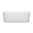 thumbnail image 3 of Wyndham Collection Ursula 67 inch Freestanding Bathtub in White with Brushed Nickel Drain and Overflow Trim, 3 of 5