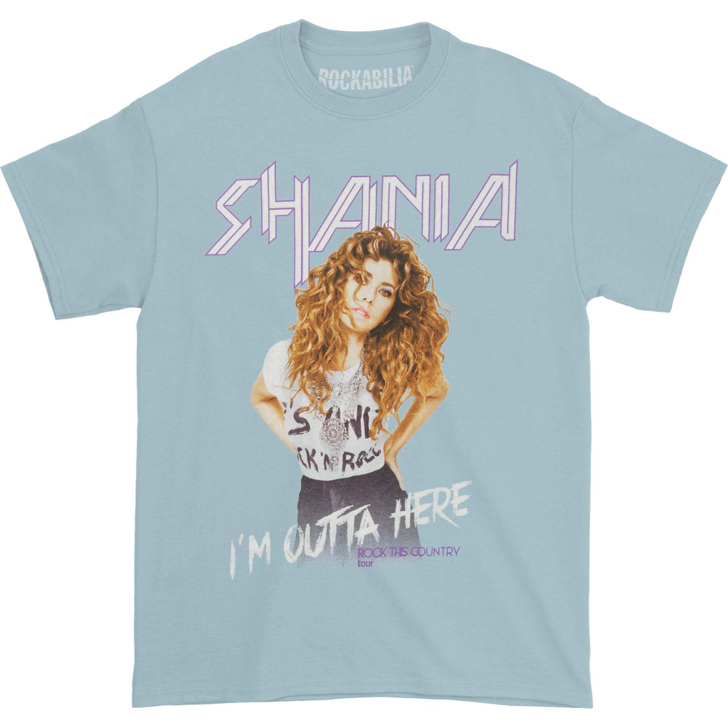 Shania Twain with Snow Mens Classic Short Sleeve Music Band T-Shirts Shirt Black