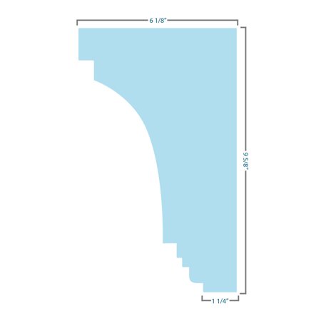 Ekena Millwork 167" Bottom Width x 176 3/4" Top Width x 9 5/8"H x 1 1/4"P Ashford Crosshead