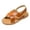 Brown, variant on Otqutp Kids Rubber Sole Flat Sandals with Strap Open Toe Slip On Shower Shoes Toddler Cute Leather Barefoot Slippers Casual