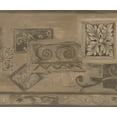 thumbnail image 1 of Brown Beige Abstract Wallpaper Border Geometric Design, Roll 15' x 7'', 1 of 3