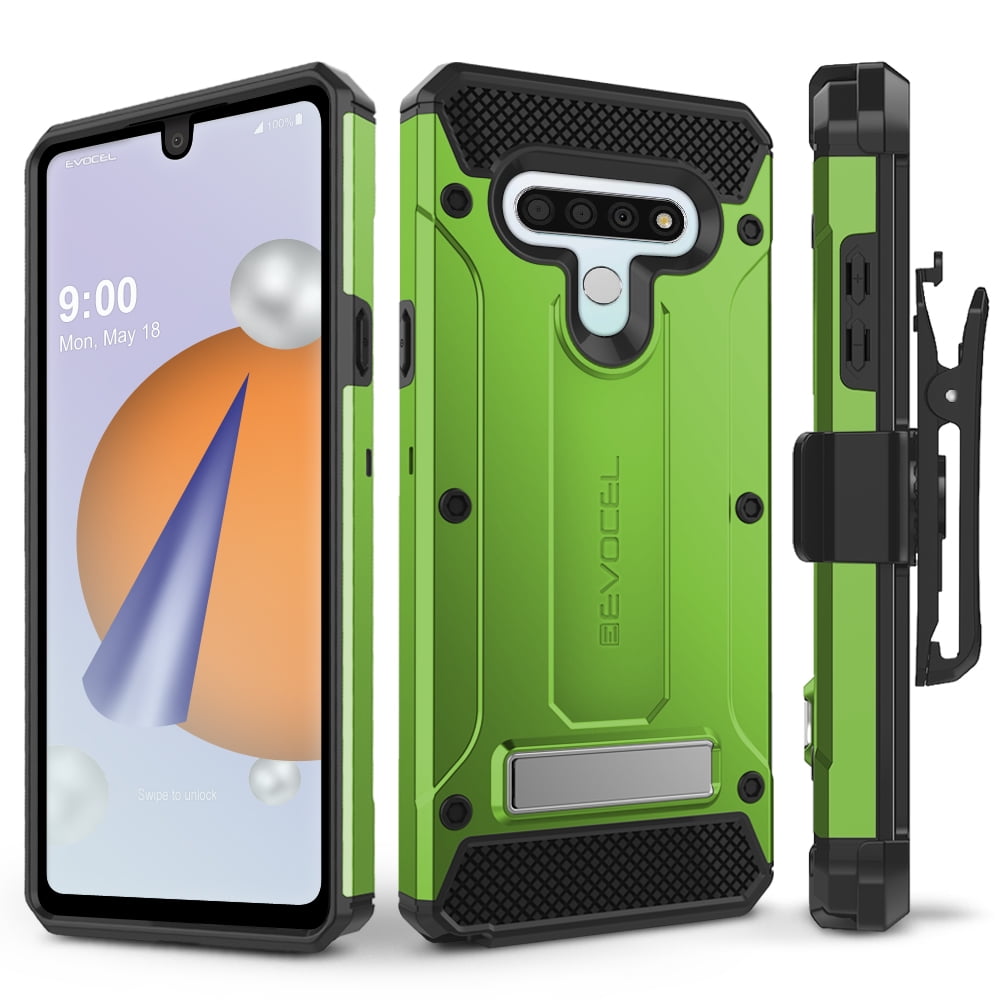 LG Stylo 6 Case, Evocel [Glass Screen Protector] [Belt Clip Holster] [Metal Kickstand] [Full Body] Explorer Series Pro Phone Case for LG Stylo 6, Green