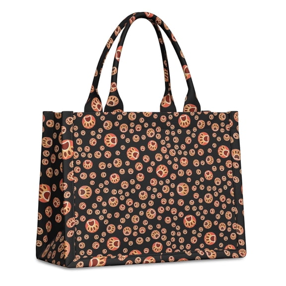 Large Capacity Tote Bag,Red Dog Art Footprint Handbag Fashion Luxury Tote Bag,15.7"x13"x 5.1" Inches,Laptop Compatible