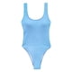 thumbnail image 4 of Traje de baño Traje de baño con almohadilla para el pecho Cuello alto Bañador Tanga Trajes de baño Mujeres Azul, 4 of 5