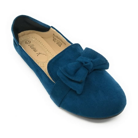 

Victoria K Women s Foldover Sueded Double Bow Ballerina Flats
