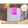 thumbnail image 7 of EnHomee 15 Drawer White Dressers for Bedroom with LED Lights Power Outlet Tall Dressers&Chest of Drawers,39"L x 12"W x 51"H, 7 of 7