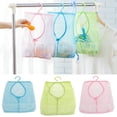 thumbnail image 2 of Kitchen Bathroom Hanging Storage Clothespin Hanging Mesh Bag Hook Organizer, 2 of 13
