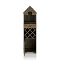 thumbnail image 3 of Furniture of America Gena 16.69"Width Wood 5-Bottle Wine Cabinet with Door, Reclaimed Oak, 3 of 9
