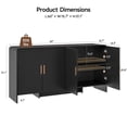 thumbnail image 6 of ROGALIS 60'' Sideboard Buffet Cabinet – Large Credenza with 4 Doors, Modern Arched Storage Cabinet for Living Room Dining Room, Space Saving Design for Kitchen Coffee Bar or Entryway, Black, 6 of 7