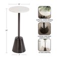 thumbnail image 3 of Kate and Laurel Tira Elegant Round Drink Table, 10 x 22, White Marble and Gray Gunmetal, Modern Glam Circle Martini Table for Use as a Small Bedroom Nightstand or Living Room Plant Stand Option, 3 of 9