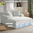 thumbnail image 2 of Tmsan 50" W Oversized Chaise Lounge Chair Indoor, Corduroy Comfy Upholstered Boneless Sofa Bed, Deep Seat Sleeper Couch Reading Chairs, Cloud Sofas Couches for Living Room, No Assembly,Light Gray, 2 of 7