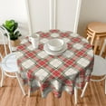 thumbnail image 4 of Christmas Checkered Tablecloth Round, 60 Inch Winter Xmas Red Green Tartan Buffalo Plaids Table Cloth Cover, Non-Slip Waterproof for Kitchen Dining Party Holiday Farmhouse Decor, 4 of 5