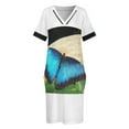 thumbnail image 4 of Vestido holgado con bolsillo y estampado de mariposa Morpho azul para tomar el sol, ropa de playa, vestidos holgados elegantes para mujer, vestidos elegantes y chic para mujer, promoción, 4 of 7