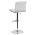 thumbnail image 6 of Flash Furniture 2 Pack Contemporary White Quilted Vinyl Adjustable Height Barstool with Chrome Base, 6 of 9