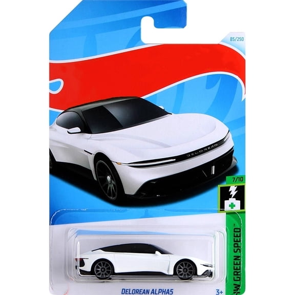 HW 2024 Delorean Alpha5 (White) HW Green Speed