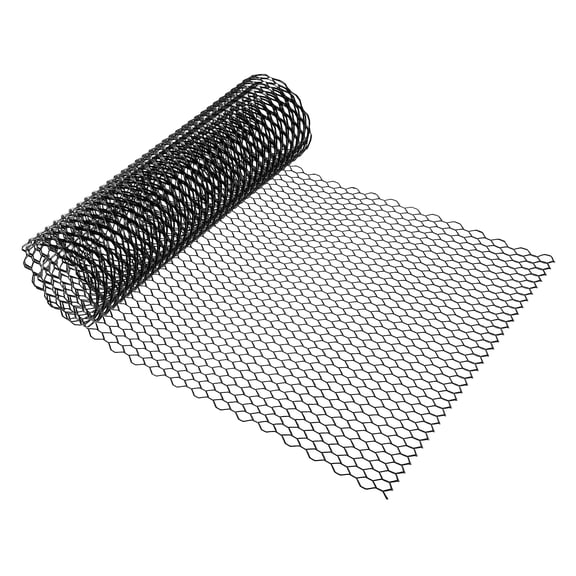 Unique Bargains Car Grill Mesh 100x33cm 25x11mm Hexagon Hole Grille Mesh Sheet Air Intake Insert Aluminum Alloy Black