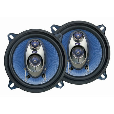PYLE PL53BL - 5.25” Car Sound Speaker (Pair) - Upgraded Blue Poly Injection Cone 3-Way 200 Watt Peak w/Non-fatiguing Butyl Rubber Surround 100-20Khz Frequency Response 4 Ohm & 1