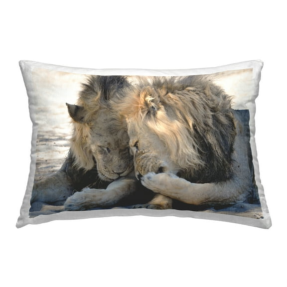 Stupell Industries Funny Gossiping Lions Decorative Printed Throw Pillow, 14 x 20