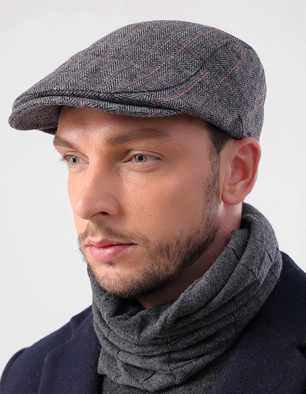 Mens Flat Newsboy Cap, Beret Hat Men 