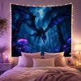 thumbnail image 2 of Moon Stars Nighttime with Forest Formidable Dragon Expansive, Mystical Fantasy for Space Lovers, Galaxy Room Decor, Halloween Gift, Tapestry Wall Hanging for Bedroom and Dorm, 2 of 7