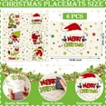 thumbnail image 3 of Set of 6 Christmas Placemats 17 x 12'''' Xmas Place Mats Funny Cartoon Santa Placemats Plastic Washable Table Mats for Holiday Home Dining Kitchen Party Decor Gift, 3 of 6