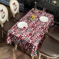 thumbnail image 2 of Red and Black Christmas Love Pattern Rectangle Tablecloth 60"x102",Waterproof Polyester Rectangle Table Cloth, Wipeable Spillproof Polyester Tablecloth for Dining, Camping, Indoor and Outdoor, 2 of 6