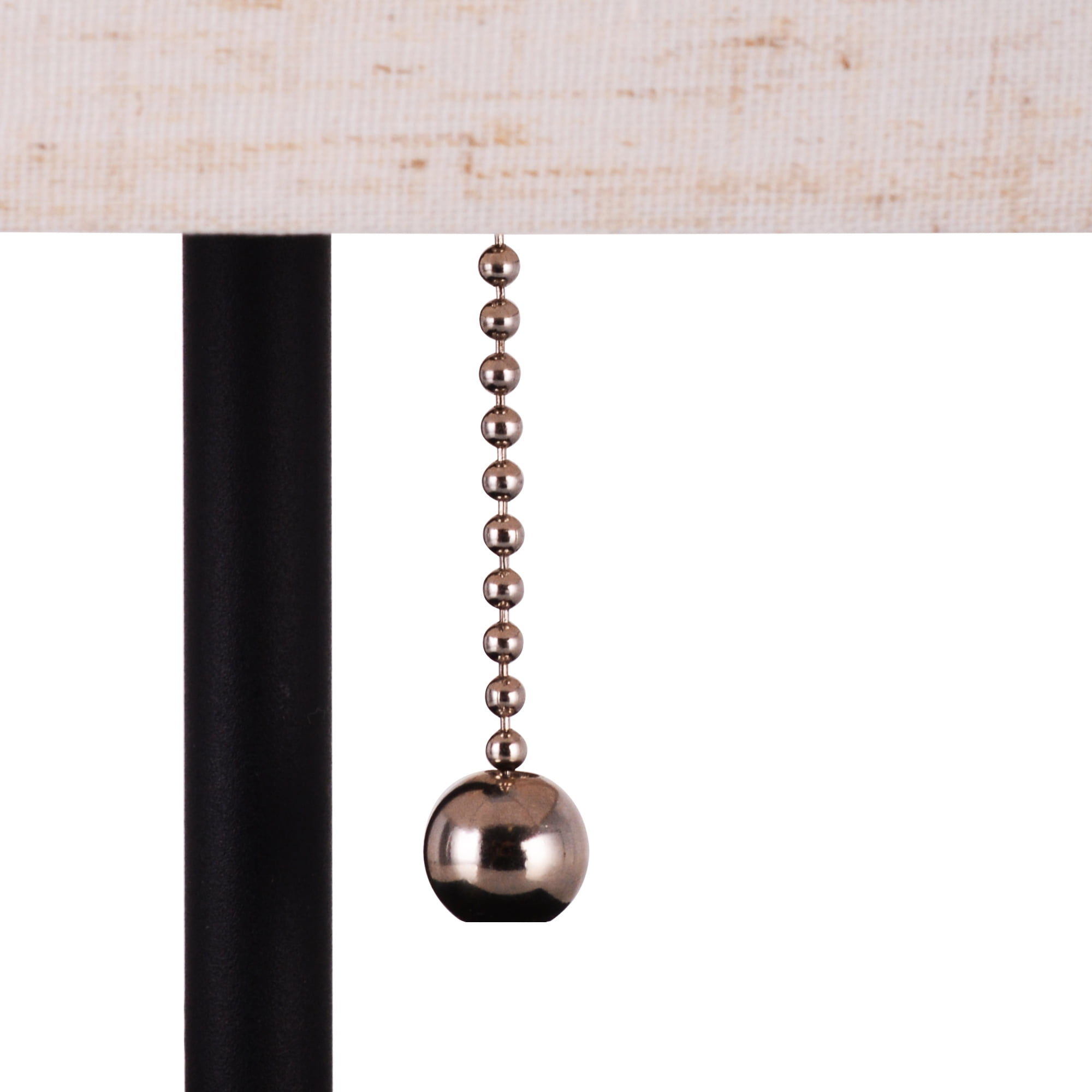 Mainstays Modern Table Lamp with Beige Fabric Shade and Dual USB Charging Ports