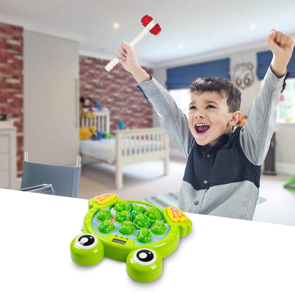 Early Developmental STEM Pounding Toy for Toddlers Learning Interactive Whack A Frog Game Fun Gift for Boys & Girls of Age 3 4 5 6 7 8 Think Gizmos Blue Active 