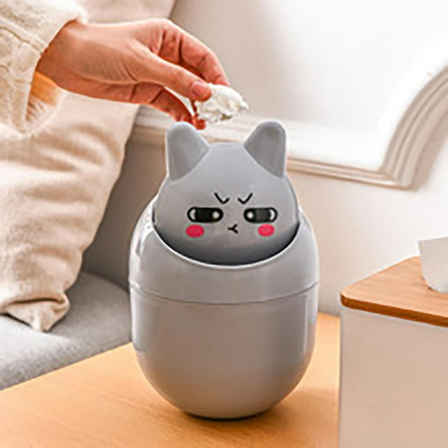 EGNMCR Trash Can Trash Can Trash Can Cuisine Trash Can Bureau Trash Can Petit Mignon Mini Maison Comptoir Bureau d'Enfant Table de Bureau Lit Chevet Collation