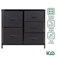 thumbnail image 2 of Comoda Cajonera 5 Cajones Mueble Organizador de Tela Madera gris L, 2 of 8