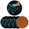 thumbnail image 2 of Whale 6PCS Round Coasters Microfiber Leather 11x11 cm/4.3x4.3 in - Set of 6 Drink Coasters for Home and Bar Use - & Easy to Clean Beverage Coasters Pack, 2 of 6