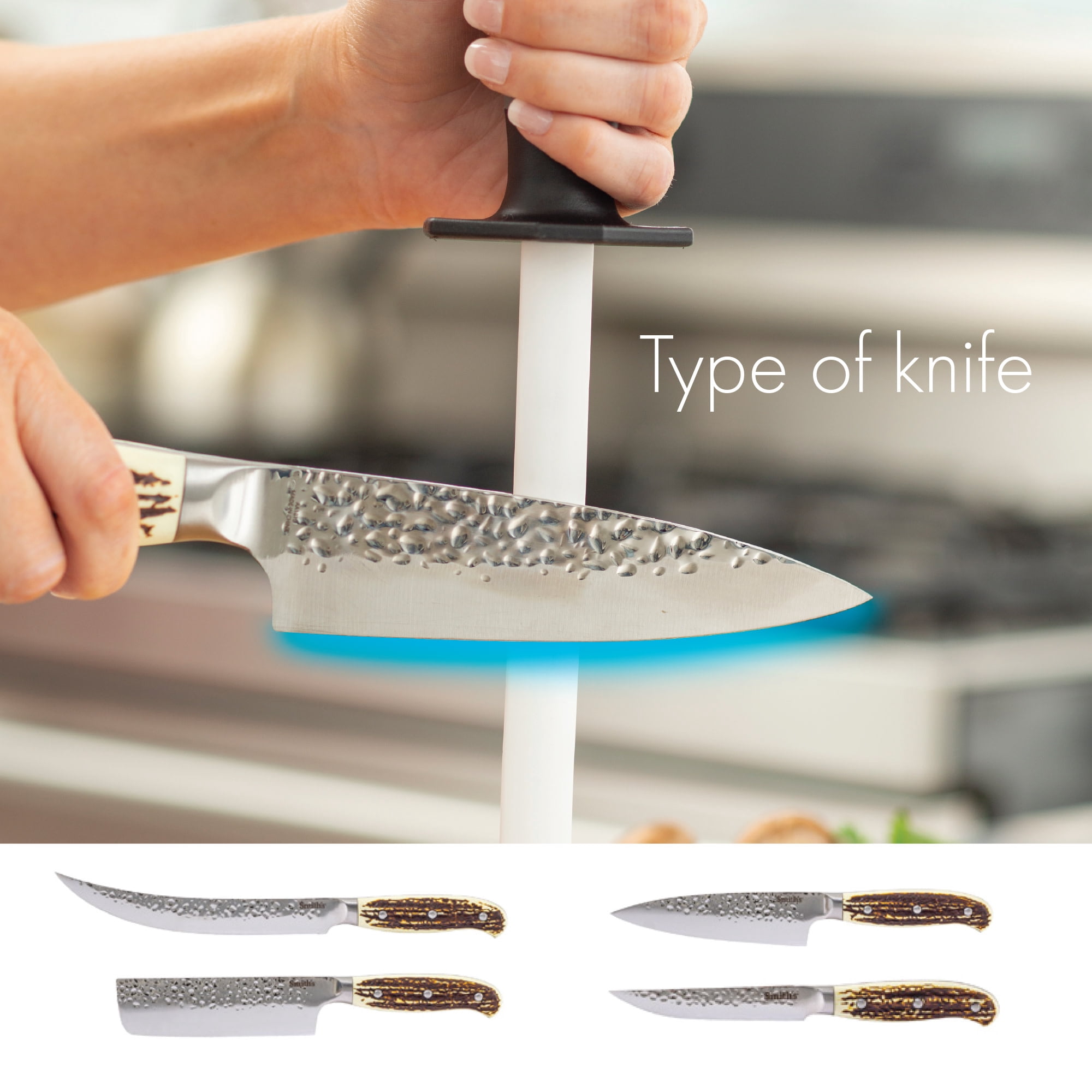 Kitchen IQ 8-Inch Oval Ceramic Rod Knife Sharpener