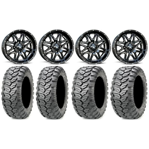 MSA Black Vibe 14" UTV Wheels 29" Ceros Tires Polaris RZR XP 1000 / PRO XP / Ranger XP 900/1000