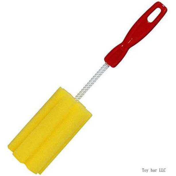 Canning Jar Cleaning Brush, Bright Yellow With Red