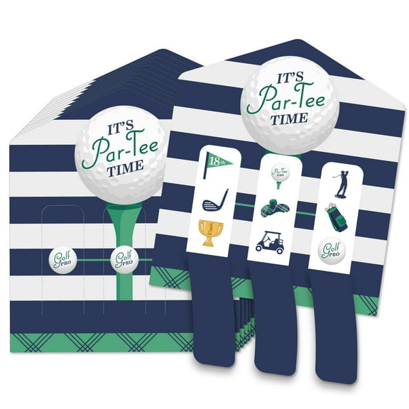 Big Dot of Happiness Par-Tee Time - Golf - Birthday or Retirement Party Game Pickle Cards - Pull Tabs 3-in-a-Row - Set of 12