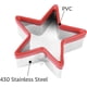 thumbnail image 2 of Set of 3 star-shaped cookie cutters for sandwich cookies fondant cake stainless steel star-shaped cutters Cheese, 2 of 4