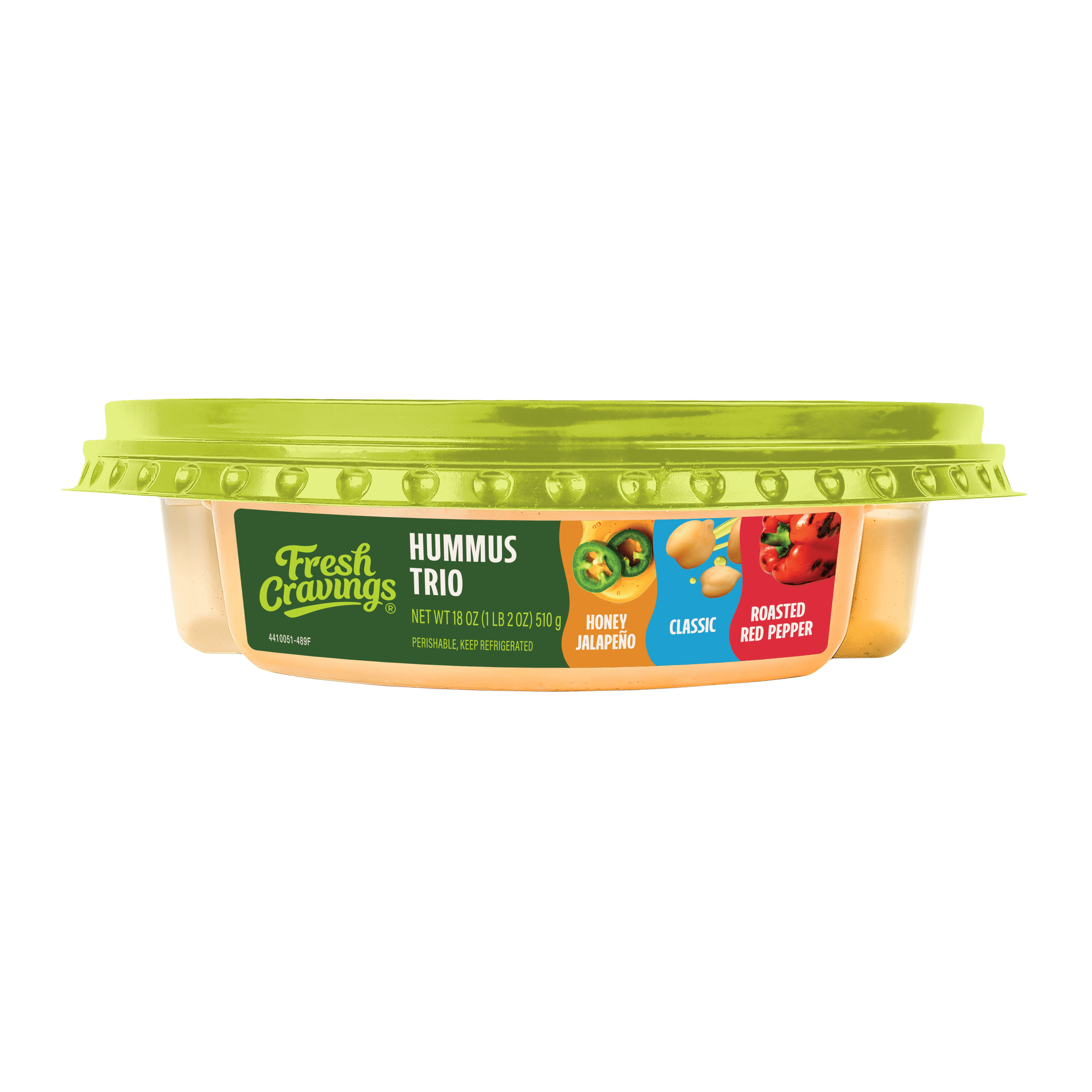 Fresh Cravings Plant-Based Chickpeas Hummus Trio Dip, 18 oz