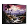 thumbnail image 2 of Designart "Sunset Abstract With Hawaii Palm Tree III" Palms & Palm Trees Floater Framed Wall Decor, 2 of 5