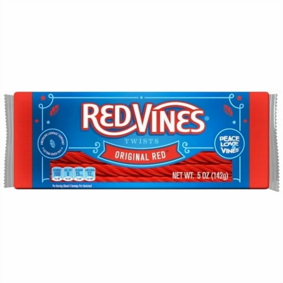 2X - Red Vines King Size Tray Original Red Licorice Candy Twists-5 oz