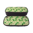 thumbnail image 5 of Lsque Avocado Green Striped Printed Big Capacity PU Leather Pencil Case Large Pencil Pouch Stationery Pen Bag Pencil Holder for Teen, 5 of 6