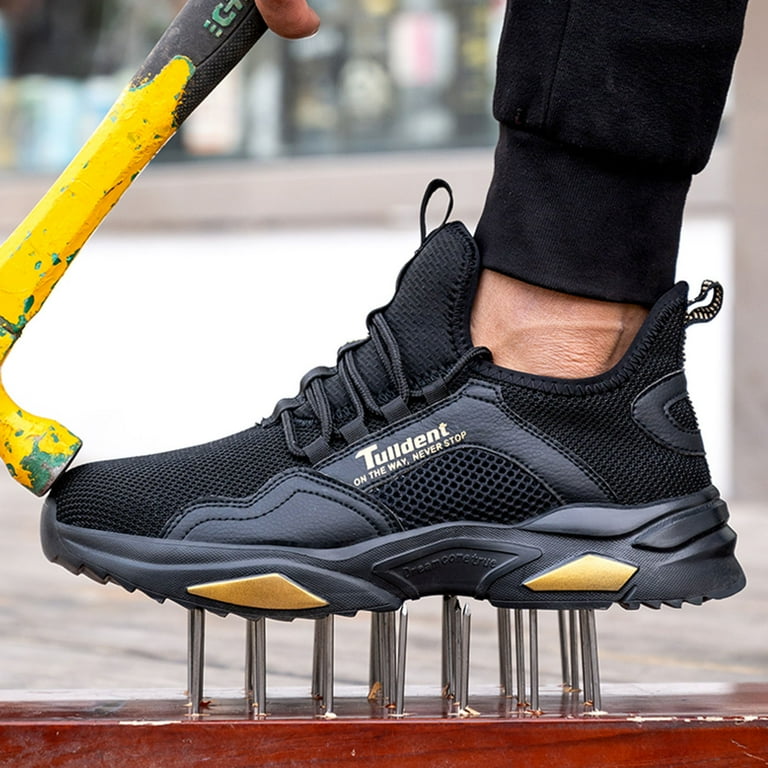 Steel toe non slip work shop shoes