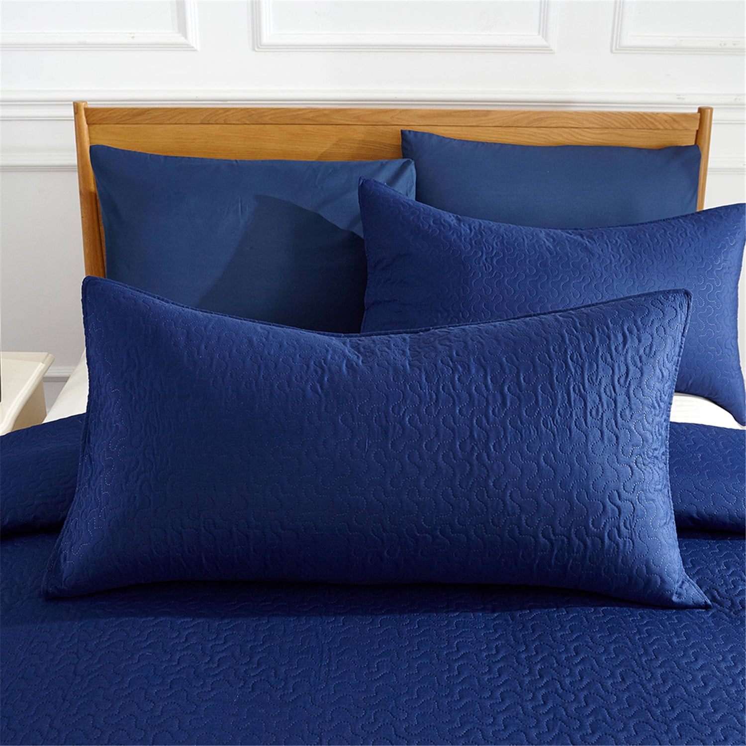 JML Quilt Set King 3 Piece Coverlet, Microfiber Embossed Bedspread with 2 Shams,92"x104"