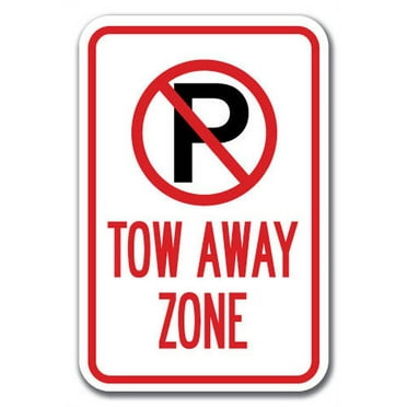 SignMission A-1218 No Parking Signs - P sym double 12 x 18 in. No Parking with P No Parking Symbol & Double Arrow Heavy Gauge Aluminum Sign
